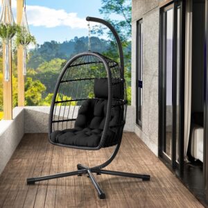 Patio Rattan Wicker Hanging Swing Egg Chair Hammock Chair